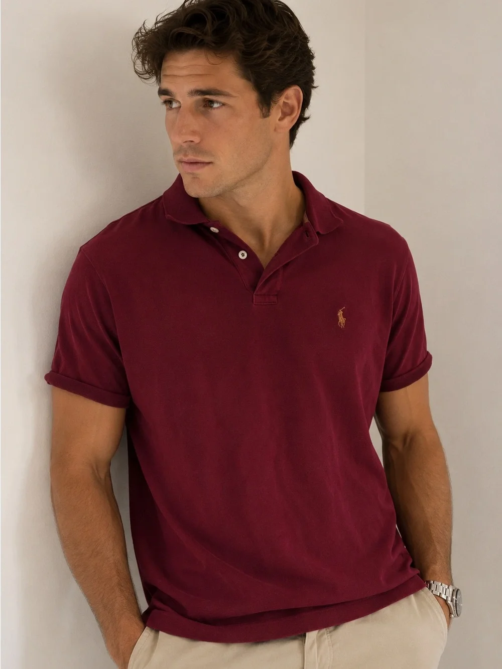 Ralph Lauren Men's Wine Polo with Gold Pony